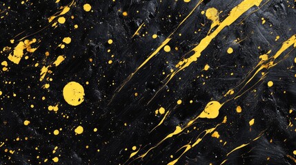 Poster - Black and yellow abstract texture with sparkling stardust effect for creative backgrounds and artistic designs