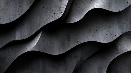 Aufkleber - Abstract Wavy Cement Texture on Black Background for Modern Design and Artistic Backgrounds