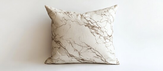 Poster - Beige marble print cushion enhancing minimalist interior design sophistication and elegance
