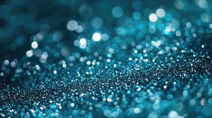Poster - Bokeh abstract background with shimmering turquoise lights creating a dreamy and vibrant atmosphere for design and artistic projects