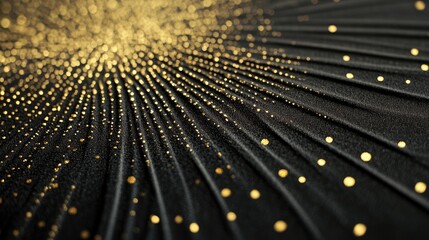 Poster - Elegant Abstract Design of Golden Glitter Rays on a Textured Black Background for Festive and Luxury Themes