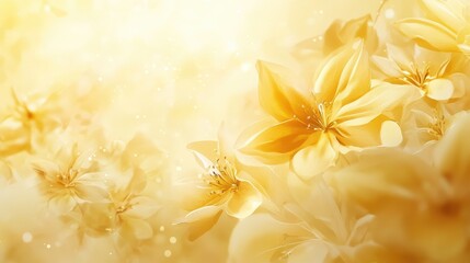 Aufkleber - Soft focused yellow flowers creating a serene and dreamy background natural beauty and tranquility for design or photography purposes