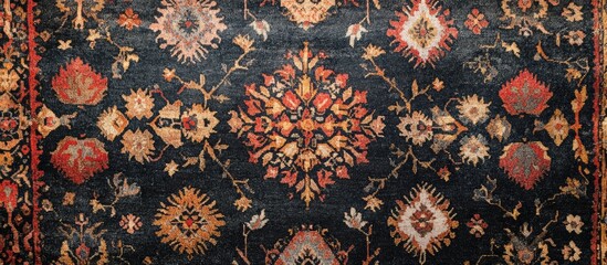 Poster - Antique carpet textile showcasing intricate handmade designs ideal for enhancing home decor aesthetics