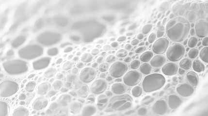 Wall Mural - Macro Shot of Clear Transparent White Bubbles on a Soft Light Background Exploring Textures and Patterns in Minimalist Aesthetic