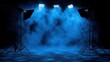 © Fenny - Blue smoky studio backdrop with lighting setup.