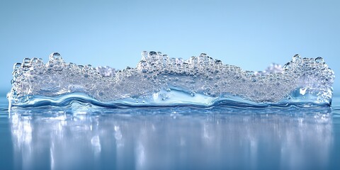 Poster - Rising bubbles create a natural display above shimmering blue water during a calm moment