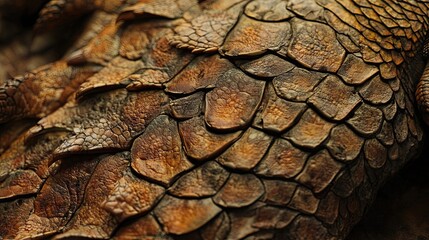 Poster - Pangolin Scales Textured Brown Animal Skin