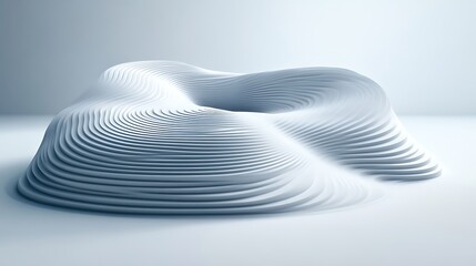 Abstract White Layered Form with Central Void