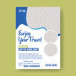 © Joynal - Adobe Illustrator Ar Modern Travel tourism vertical print Flyer or poster Template for holiday Vacation travel, Travel packages flyer, hotel resort flyer, leaflet brochure cover for travel agencytwork