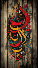 Wall Mural - Vibrant Colors Swirling Together With Ramadan Motifs For An Artistic Smartphone Wallpaper