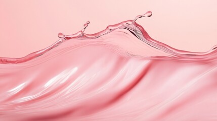 Wall Mural - Splash of pink water with a wave pattern. The image has a calming and soothing effect, as the pink water and the white wave create a sense of tranquility and relaxation