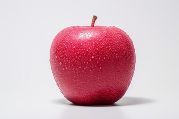 Poster - Stylized apple on white background using three shades of red for texture and dimension