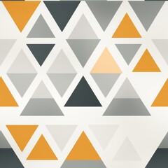 Poster - Seamless pattern featuring a variety of geometric shapes and sizes with vibrant orange accents