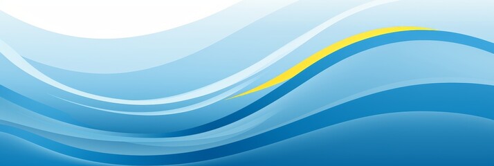 Poster - Abstract sea wave  vibrant yellow and blue tones creating movement against a blue background