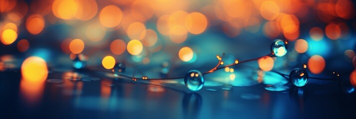 Poster - Colorful light flares on dark background creating a festive atmosphere with marsh and orange shades