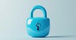 © warunthorn - Glossy Blue Padlock on Minimalist Background for Security Concept