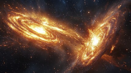 Wall Mural - magnificent spiral galaxy illuminated by cosmic light in the vast universe