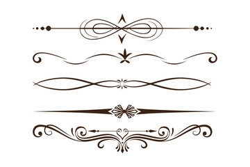 Wall Mural - intricate border and frame borders, floral ornament motif dividers, andmodern decorations. vintage f