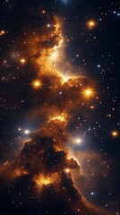 Wall Mural - vibrant cosmic nebula shining in deep space with bright stars and colorful gas clouds