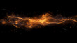 © Thiago - Texture, 3d embers shining, particles of incandescence fire in black background, generative ia. Incandescence. Illustration