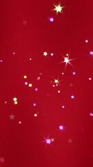 Leinwandbilder - glittery stars vertical animation on red background, perfect for holiday project 