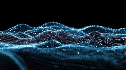 Poster - Visual representation of network and internet communication in a 3D illustration