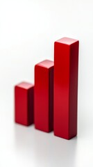 Poster - three red blocks stacked on top of each other. the blocks are red and are placed on a white surface