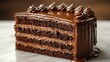 © Fenny - Delicious chocolate cake slice with frosting and ganache.