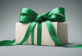 Wall Mural - Green ribbon and bow transparent background