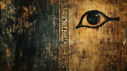 Wall Mural - old egyptian hieroglyph background created with generative ai