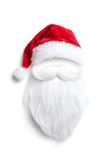 Wall Mural - A festive Santa White beard isolated on white 