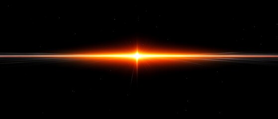 orange light beam across black background.