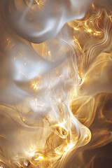 Poster - Beautiful swirling golden smoke with ethereal wisps