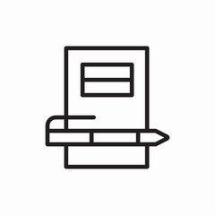 Poster - Document pencil file icon vector sign
