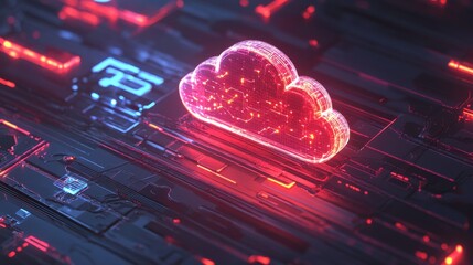 Fototapete - Interactive Cloud Technology in Ambient Light Visualization