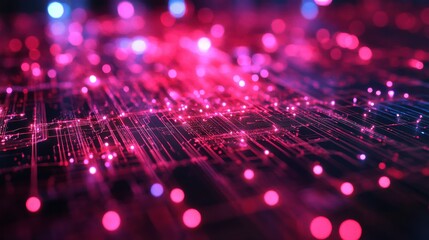 Fototapete - Quantum Computing Visuals with Radiant Light Effects