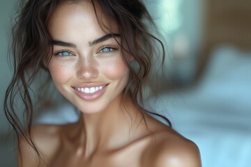 radiant portraits of women with natural beauty and captivating smiles ai generated