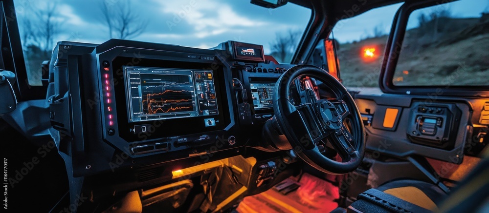 Military Speedometer Military-grade vehicle dashboard featuring a rugged digital speedometer ...