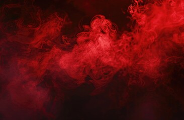 Poster - Abstract Red Smoke Swirling Dark Background