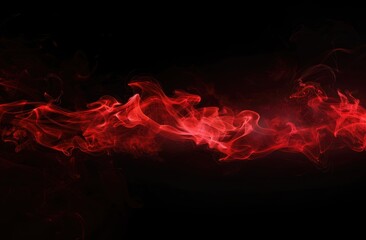 Poster - Abstract Red Smoke Design On Black Background