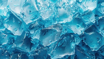 Aufkleber - Abstract Blue Ice Crystals Closeup Texture