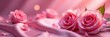 © tpadobestock - Softly glowing pink roses on a luxurious silk background, wedding decoration, roses, floral