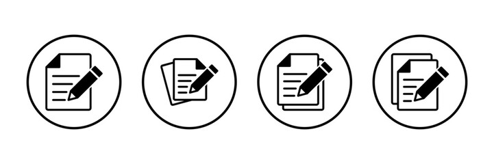 Leinwandbilder - Note icon vector isolated on white background. Taking note icon vector. Edit line icon. Document write. Content writing