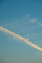 Wall Mural - blue sky with vapor trails