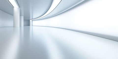 Wall Mural - empty space inside futuristic room, showroom, spaceship, hall or studio in perspective. include ceil