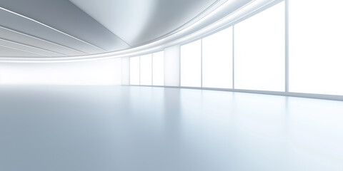 Wall Mural - empty space inside futuristic room, showroom, spaceship, hall or studio in perspective. include ceil