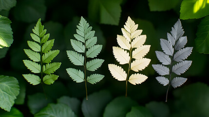 Wall Mural - Fern Leaf Variations 3D Illustration