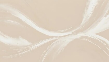 Poster - Abstract Beige Canvas with White Brush Strokes