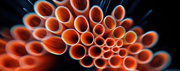Poster - Fireworks abstract background idea. Abstract view of colorful tubes interconnected in a creative design.