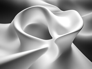 Aufkleber - Abstract White Form Sculpting Fluid Design